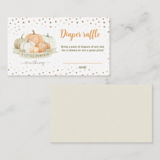 Pumpkin Green Baby Duwer Windelwaschkarte Begleitkarte (Vorne/Hinten)