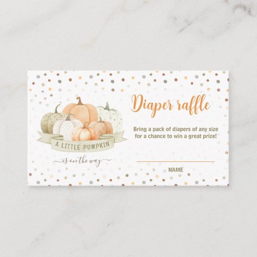 Pumpkin Green Baby Duwer Windelwaschkarte Begleitkarte (Vorderseite)