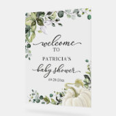 Pumpkin Greenerenery Fall Baby Dusche Begrüßungsze Acrylschild (Winkel)