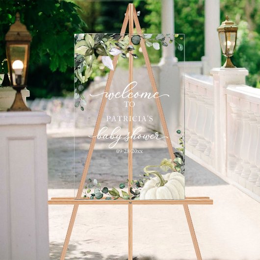 Pumpkin Greenerenery Fall Baby Dusche Begrüßungsze Acrylschild