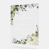 Pumpkin Greenerenery Fall Baby Dusche Begrüßungsze Acrylschild (Winkel)