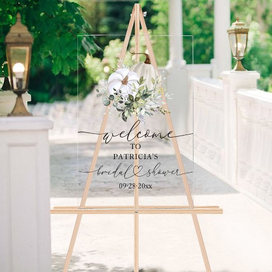 Pumpkin Greenerenery Fall Brautparty Begrüßungszei Acrylschild