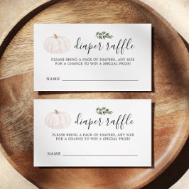 Pumpkin Greenery Baby Duwer Windwanne Raffle Ticke Begleitkarte