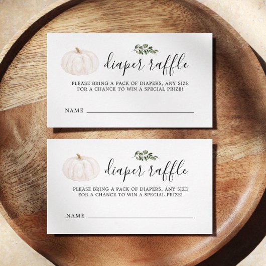 Pumpkin Greenery Baby Duwer Windwanne Raffle Ticke Begleitkarte