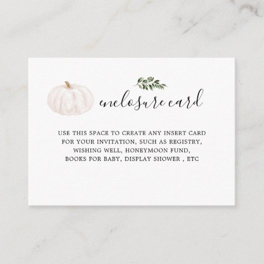 Pumpkin Greenery Baby Shower Enclosure Cards Begleitkarte (Vorderseite)