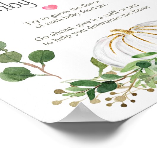 Pumpkin Greenery Brautparty Raten Sie das Baby Foo Poster (Ecke)