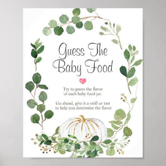 Pumpkin Greenery Brautparty Raten Sie das Baby Foo Poster (Vorne)