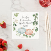 Pumpkin Greenery Floral Gender Reveal Serviette (Beispiel)