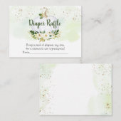 Pumpkin Greenery Gold Baby Dusche Windel Raffle Begleitkarte (Vorne/Hinten)