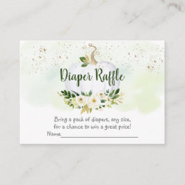 Pumpkin Greenery Gold Baby Dusche Windel Raffle Begleitkarte