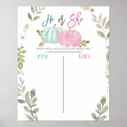 Pumpkin Greenery Voting Board Poster (Vorne)