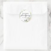 Pumpkin Greenery Wreath Friendsgiving Dinner Runder Aufkleber (Tasche)