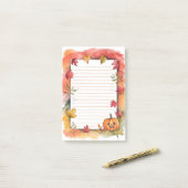 Pumpkin Grin & Leafy Whimsy Post-it Klebezettel (Auf Schreibtisch)