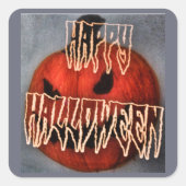 Pumpkin Grin Quadratischer Aufkleber (Vorderseite)