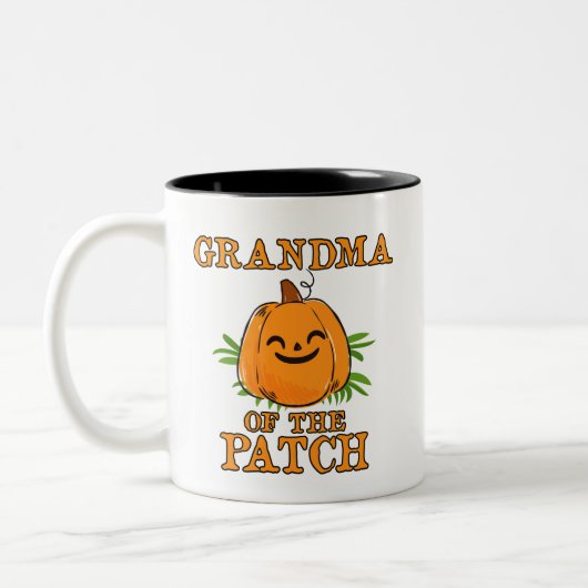 Pumpkin Großmutter der Patchfamilie Halloween Tass Zweifarbige Tasse (Links)