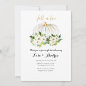 Pumpkin Grüne Fall in Liebe Paare Dusche Einladung (Vorderseite)