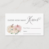 Pumpkin Guess How Kisses many Baby Showgame Begleitkarte (Vorderseite)
