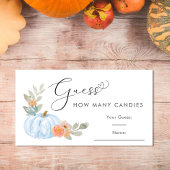 Pumpkin Guess Wie viele Candies Boy Showspiel Begleitkarte