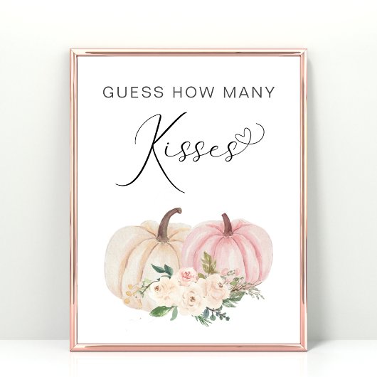 Pumpkin Guess Wie viele Kisses Baby Showspiel Poster