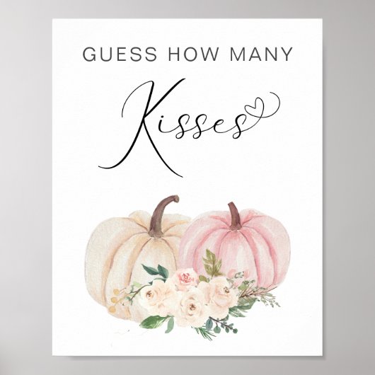 Pumpkin Guess Wie viele Kisses Baby Showspiel Poster (Vorne)