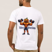 Pumpkin Gym Bro - Vor und nach Workout Halloween T-Shirt (Rückseite)