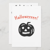 Pumpkin Halloweeen Party Spooky Black and Orange Einladung (Vorne/Hinten)