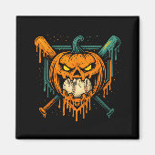 Pumpkin Halloween Baseball Ice Cream Drip Soky Boy Magnet (Vorne)