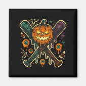 Pumpkin Halloween Baseball Ice Cream Drip Soky Boy Magnet (Vorne)