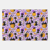 Pumpkin Halloween Candy Black Cats Geschenkpapier Set (Vorderseite 2)
