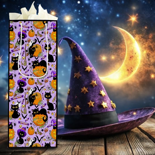 Pumpkin Halloween Candy Black Cats Geschenktüte Für Weinflaschen