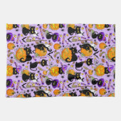 Pumpkin Halloween Candy Black Cats Geschirrtuch (Horizontal)