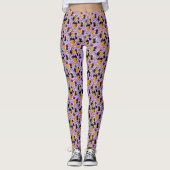 Pumpkin Halloween Candy Black Cats Leggings (Vorderseite)