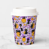 Pumpkin halloween Candy Black Cats Pappbecher (Rückseite)
