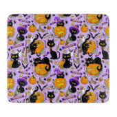 Pumpkin Halloween Candy Black Cats Schneidebrett (Vorderseite)