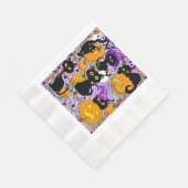 Pumpkin Halloween Candy Black Cats Serviette (Ecke)