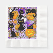 Pumpkin Halloween Candy Black Cats Serviette (Vorderseite)