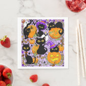 Pumpkin Halloween Candy Black Cats Serviette (Beispiel)