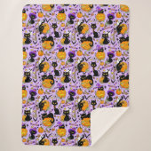 Pumpkin Halloween Candy Black Cats Sherpadecke (Vorderseite)