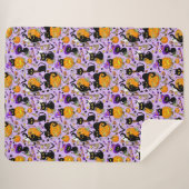 Pumpkin Halloween Candy Black Cats Sherpadecke (Vorderseite (Horizontal))