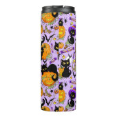 Pumpkin Halloween Candy Black Cats Thermosbecher (Rückseite)