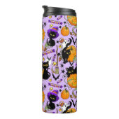 Pumpkin Halloween Candy Black Cats Thermosbecher (Nach rechts gedreht)