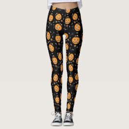 Pumpkin Halloween Candy Lollipop Leggings