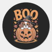 Pumpkin Halloween Cavalier King Charles Spaniel Runder Aufkleber (Vorderseite)