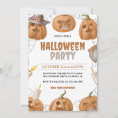 Pumpkin Halloween Costume Party Einladung (Vorderseite)