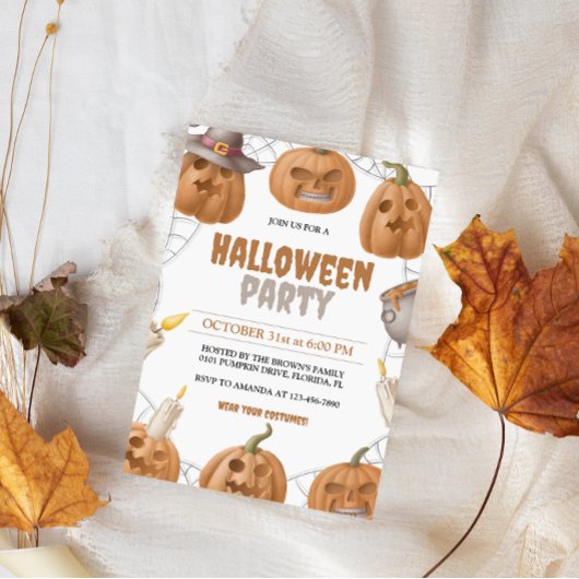 Pumpkin Halloween Costume Party Einladung
