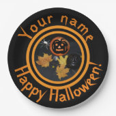Pumpkin Halloween Dekorpapier Platte Pappteller (Vorderseite)