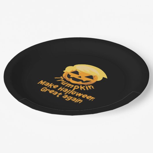 Pumpkin Halloween Design Pappteller (Schrägansicht)