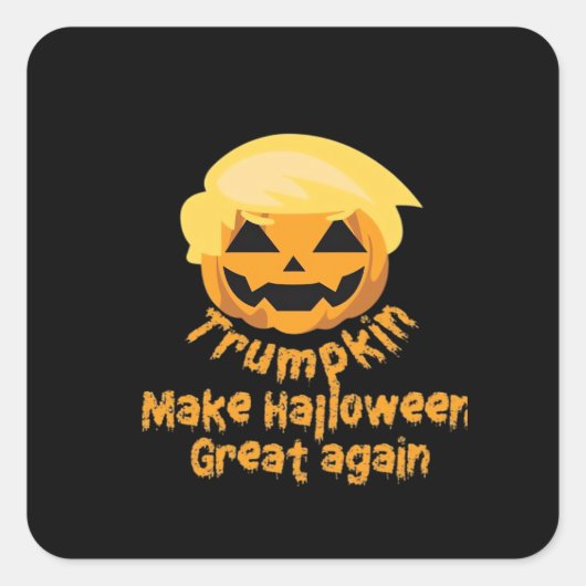 Pumpkin Halloween Design Quadratischer Aufkleber (Vorderseite)