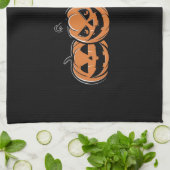 Pumpkin Halloween Fall Erntedank Geschenk Geschirrtuch (Gefaltet)