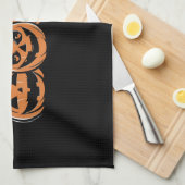 Pumpkin Halloween Fall Erntedank Geschenk Geschirrtuch (Viertel Falte)